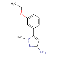 Chemical structure of 5-(3-ethoxyphenyl)-1-methyl-1H-pyrazol-3-amine - CSSB00125606772