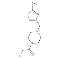Chemical structure of 2-chloro-1-{4-[(2-methyl-1,3-thiazol-4-yl)methyl]piperazin-1-yl}ethan-1-one - CSSB00000267752