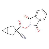 Chemical structure of 1,3-dioxo-2,3-dihydro-1H-isoindol-2-yl 3-cyanobicyclo[3.1.0]hexane-3-carboxylate - CSSB06258916943