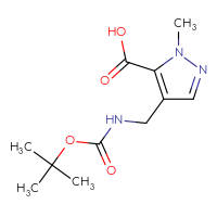 Chemical structure of 4-({[(tert-butoxy)carbonyl]amino}methyl)-1-methyl-1H-pyrazole-5-carboxylic acid - CSSB00024369774