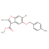Chemical structure of methyl 6-bromo-2-methyl-5-[(4-methylphenyl)methoxy]-1-benzofuran-3-carboxylate - CSSB00121596980