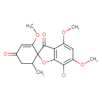 Chemical structure of 7-chloro-2',4,6-trimethoxy-6'-methyl-3H-spiro[1-benzofuran-2,1'-cyclohexan]-2'-ene-3,4'-dione - CSSB00020592309