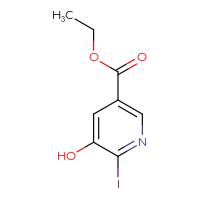 Chemical structure of ethyl 5-hydroxy-6-iodopyridine-3-carboxylate - CSSB00010179890