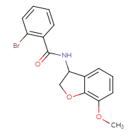 Chemical structure of 2-bromo-N-(7-methoxy-2,3-dihydro-1-benzofuran-3-yl)benzamide - CSSB06681636866