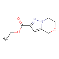 Chemical structure of ethyl 4H,6H,7H-pyrazolo[3,2-c][1,4]oxazine-2-carboxylate - CSSB00000099152