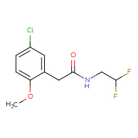 Chemical structure of 2-(5-chloro-2-methoxyphenyl)-N-(2,2-difluoroethyl)acetamide - CSSB01998897193