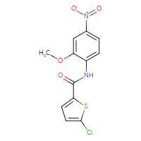 Chemical structure of 5-chloro-N-(2-methoxy-4-nitrophenyl)thiophene-2-carboxamide - CSSB00028105248