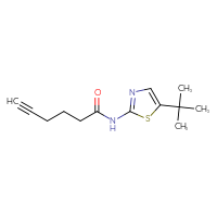 Chemical structure of N-(5-tert-butyl-1,3-thiazol-2-yl)hex-5-ynamide - CSSB01997846557