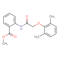 Chemical structure of methyl 2-[2-(2,6-dimethylphenoxy)acetamido]benzoate - CSSB00020582256