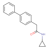 Chemical structure of 2-{[1,1'-biphenyl]-4-yl}-N-cyclopropylacetamide - CSSB00027847059
