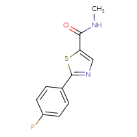 Chemical structure of 2-(4-fluorophenyl)-N-methyl-1,3-thiazole-5-carboxamide - CSSB21043421553