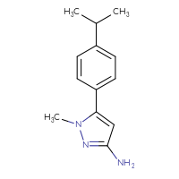 Chemical structure of 1-methyl-5-[4-(propan-2-yl)phenyl]-1H-pyrazol-3-amine - CSSB00010312060