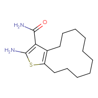 Chemical structure of 2-amino-4H,5H,6H,7H,8H,9H,10H,11H,12H,13H-cyclododeca[b]thiophene-3-carboxamide - CSSB00020594859