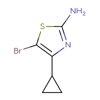 Chemical structure of 5-bromo-4-cyclopropyl-1,3-thiazol-2-amine - CSSB00010174962