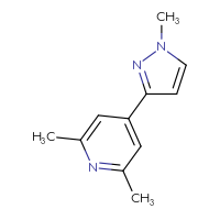 Chemical structure of 2,6-dimethyl-4-(1-methyl-1H-pyrazol-3-yl)pyridine - CSSB01097693661