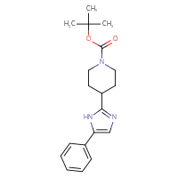 Chemical structure of tert-butyl 4-(5-phenyl-1H-imidazol-2-yl)piperidine-1-carboxylate - CSSB16255343204