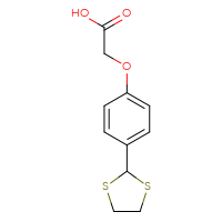 Chemical structure of 2-[4-(1,3-dithiolan-2-yl)phenoxy]acetic acid - CSSB00000017162