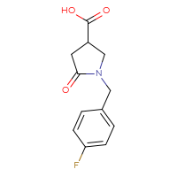 Chemical structure of 1-[(4-fluorophenyl)methyl]-5-oxopyrrolidine-3-carboxylic acid - CSSB00000288321