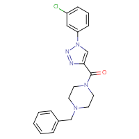 Chemical structure of 1-benzyl-4-[1-(3-chlorophenyl)-1H-1,2,3-triazole-4-carbonyl]piperazine - CSSS00025693621