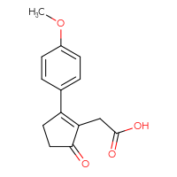 Chemical structure of 2-[2-(4-methoxyphenyl)-5-oxocyclopent-1-en-1-yl]acetic acid - CSSB00020682151