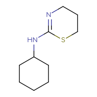 Chemical structure of N-cyclohexyl-5,6-dihydro-4H-1,3-thiazin-2-amine - CSSB00000182677