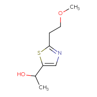 Chemical structure of 1-[2-(2-methoxyethyl)-1,3-thiazol-5-yl]ethan-1-ol - CSSB00011720965