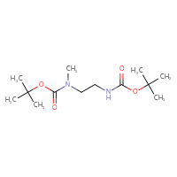 Chemical structure of tert-butyl N-(2-{[(tert-butoxy)carbonyl]amino}ethyl)-N-methylcarbamate - CSSB00000064884