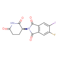 Chemical structure of 2-[(3S)-2,6-dioxopiperidin-3-yl]-5-fluoro-6-iodo-2,3-dihydro-1H-isoindole-1,3-dione - CSSB21298298477