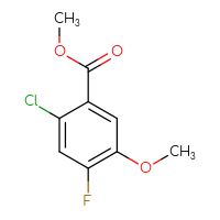 Chemical structure of methyl 2-chloro-4-fluoro-5-methoxybenzoate - CSSB00043072483