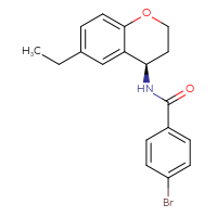 Chemical structure of 4-bromo-N-[(4R)-6-ethyl-3,4-dihydro-2H-1-benzopyran-4-yl]benzamide - CSSB02121821589