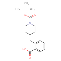 Chemical structure of 2-({1-[(tert-butoxy)carbonyl]piperidin-4-yl}methyl)benzoic acid - CSSB00000732330