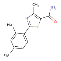 Chemical structure of 2-(2,4-dimethylphenyl)-4-methyl-1,3-thiazole-5-carboxamide - CSSB00103415180