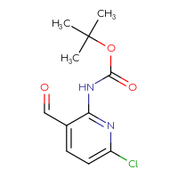 Chemical structure of tert-butyl N-(6-chloro-3-formylpyridin-2-yl)carbamate - CSSB00000719416