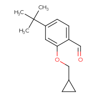 Chemical structure of 4-tert-butyl-2-(cyclopropylmethoxy)benzaldehyde - CSSB20460377861