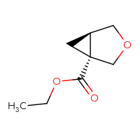 Chemical structure of ethyl (1R,5R)-3-oxabicyclo[3.1.0]hexane-1-carboxylate - CSSB00015485143