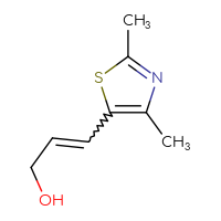 Chemical structure of 3-(2,4-dimethyl-1,3-thiazol-5-yl)prop-2-en-1-ol - CSSB00137408814