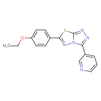 Chemical structure of 3-[6-(4-ethoxyphenyl)-[1,2,4]triazolo[3,4-b][1,3,4]thiadiazol-3-yl]pyridine - CSSB00121637314