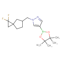 Chemical structure of 1-({1,1-difluorospiro[2.4]heptan-5-yl}methyl)-4-(4,4,5,5-tetramethyl-1,3,2-dioxaborolan-2-yl)-1H-pyrazole - CSSB20613289388