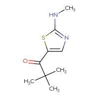 Chemical structure of 2,2-dimethyl-1-[2-(methylamino)-1,3-thiazol-5-yl]propan-1-one - CSSB00000075043