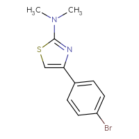 Chemical structure of 4-(4-bromophenyl)-N,N-dimethyl-1,3-thiazol-2-amine - CSSB00000169236