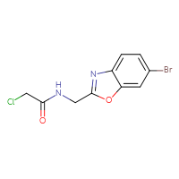 Chemical structure of N-[(6-bromo-1,3-benzoxazol-2-yl)methyl]-2-chloroacetamide - CSSB01898062527