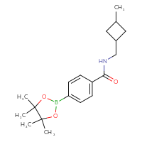 Chemical structure of N-[(3-methylcyclobutyl)methyl]-4-(4,4,5,5-tetramethyl-1,3,2-dioxaborolan-2-yl)benzamide - CSSB02526790908