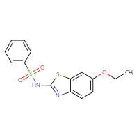 Chemical structure of N-(6-ethoxy-1,3-benzothiazol-2-yl)benzenesulfonamide - CSSB00020634647