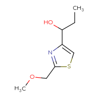 Chemical structure of 1-[2-(methoxymethyl)-1,3-thiazol-4-yl]propan-1-ol - CSSB02126294093