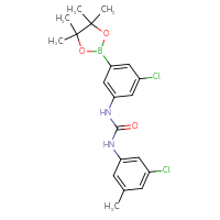 Chemical structure of 1-[3-chloro-5-(4,4,5,5-tetramethyl-1,3,2-dioxaborolan-2-yl)phenyl]-3-(3-chloro-5-methylphenyl)urea - CSSB21332149545
