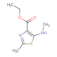 Chemical structure of ethyl 2-methyl-5-(methylamino)-1,3-thiazole-4-carboxylate - CSSB00010219009