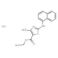 Chemical structure of ethyl 4-methyl-2-[(naphthalen-1-yl)amino]-1,3-thiazole-5-carboxylate hydrochloride - CSSB00138435948