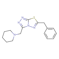 Chemical structure of 1-({6-benzyl-[1,2,4]triazolo[3,4-b][1,3,4]thiadiazol-3-yl}methyl)piperidine - CSSB00121609233
