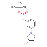 Chemical structure of tert-butyl N-[3-(3-hydroxypyrrolidin-1-yl)phenyl]carbamate - CSSB00161000837