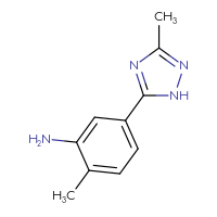 Chemical structure of 2-methyl-5-(3-methyl-1H-1,2,4-triazol-5-yl)aniline - CSSB00021242136